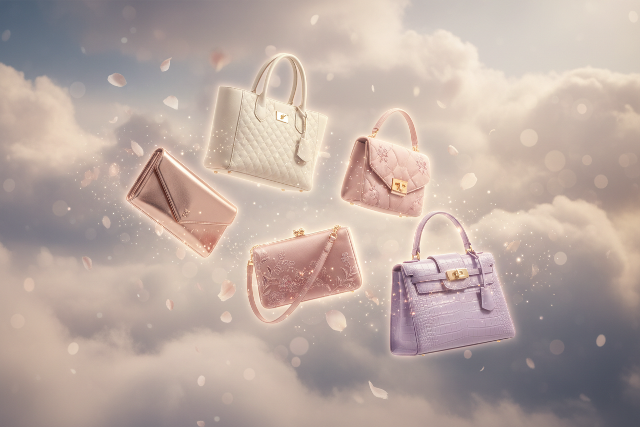 MY STORE NICHE IS WOMEN BAGS TYPE . NOW I WANT YOU TO MAKE A  ULTRA HD AESTHETIC FANTACY  IMAGE FOR MY STORE 